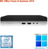 HP Mini PC 400 G4 with 22" Monitor - Windows 11 Pro, MS Office Home & Business 2019, Core i5-8500T, 16GB RAM / 512GB SSD, Refurbished